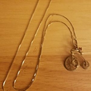 Bike Charm with 14k 18" gold chain